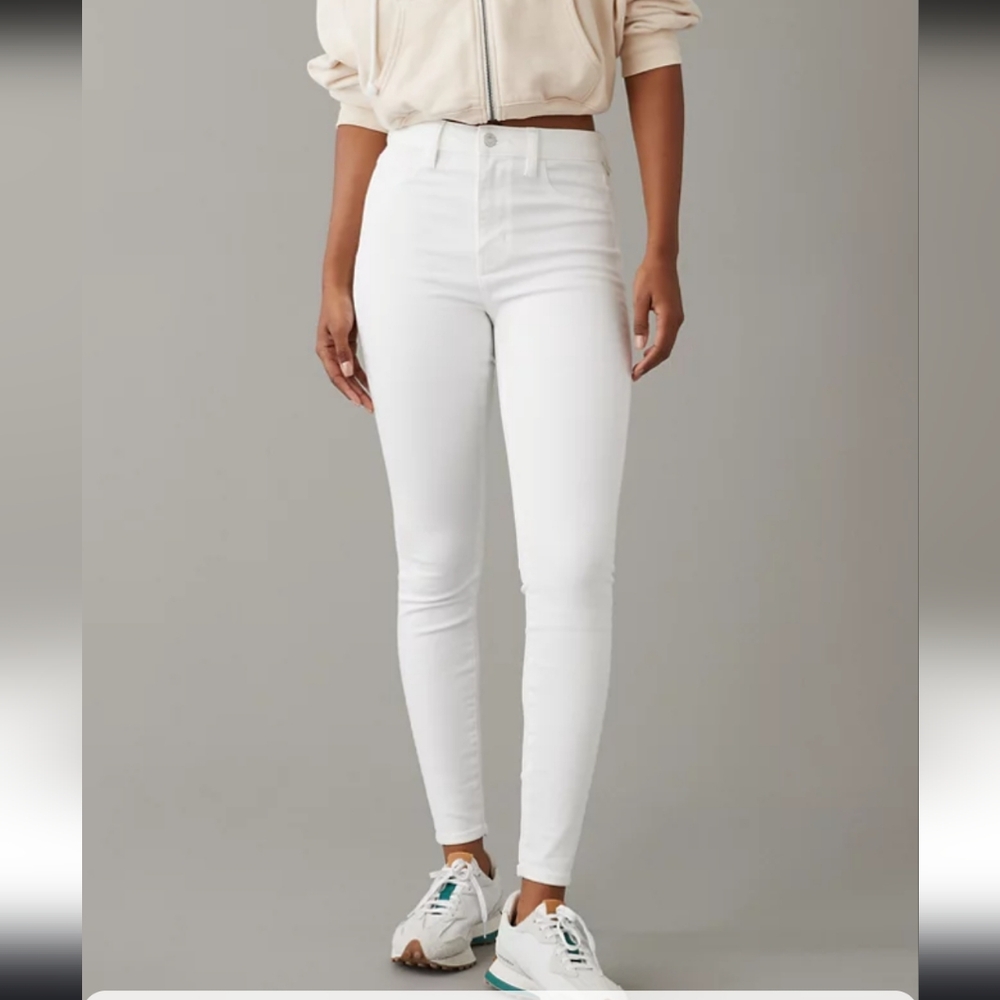 American Eagle Sparkle White Jeggings